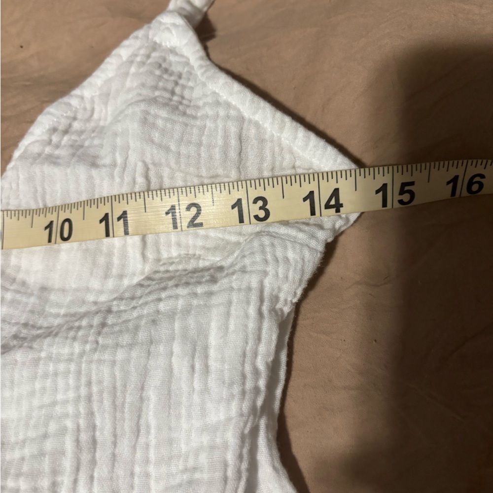 Lost in Lunar White Cotton Gauze Jumpsuit XS Wide Leg Minimalist - Picture 8 of 11